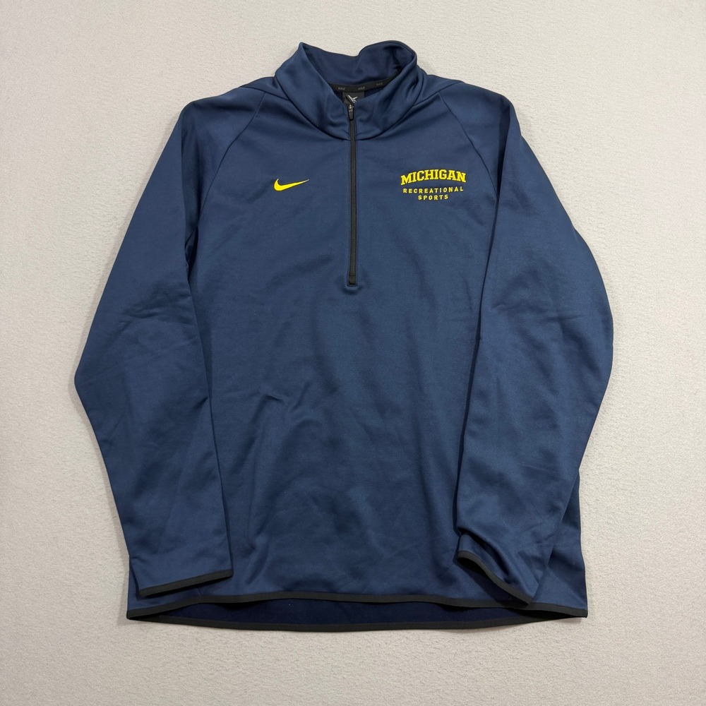 Nike Pullover Mens XL Blue Michigan Recreational Sports Quarter Zip ZZ9492-419